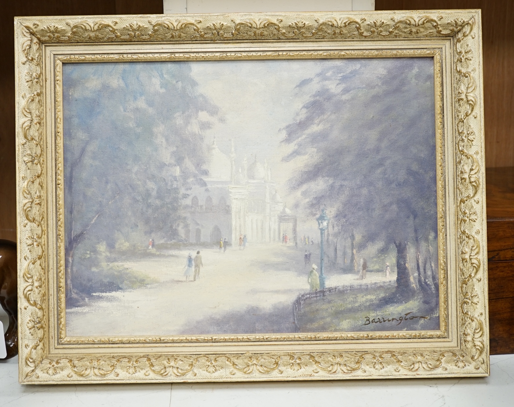 Barrington, 20th century, oil on board, Royal Pavilion, Brighton, signed, 28 x 39cm. Condition - good